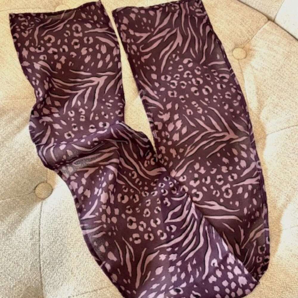 Deep Purple Zebra Print Chiffon Scarf
